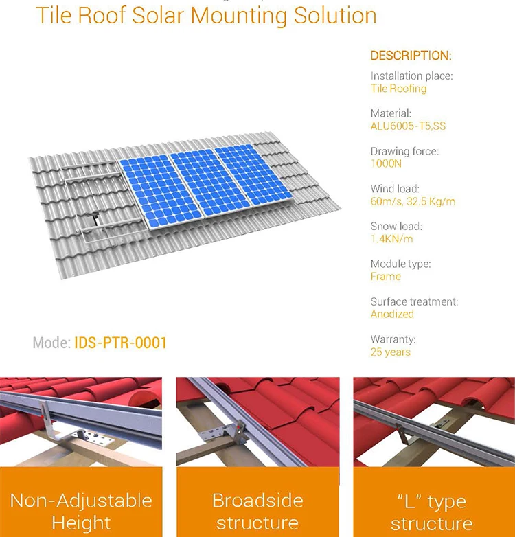 Tile roof solar mounting solution, home solar energy system