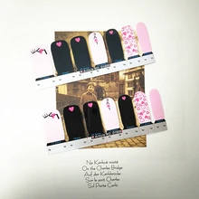 Romantic Love Hearts Nail Arts Sticker 14 pcs set Waterproof Nail Decals Art Stickers Gel Polish