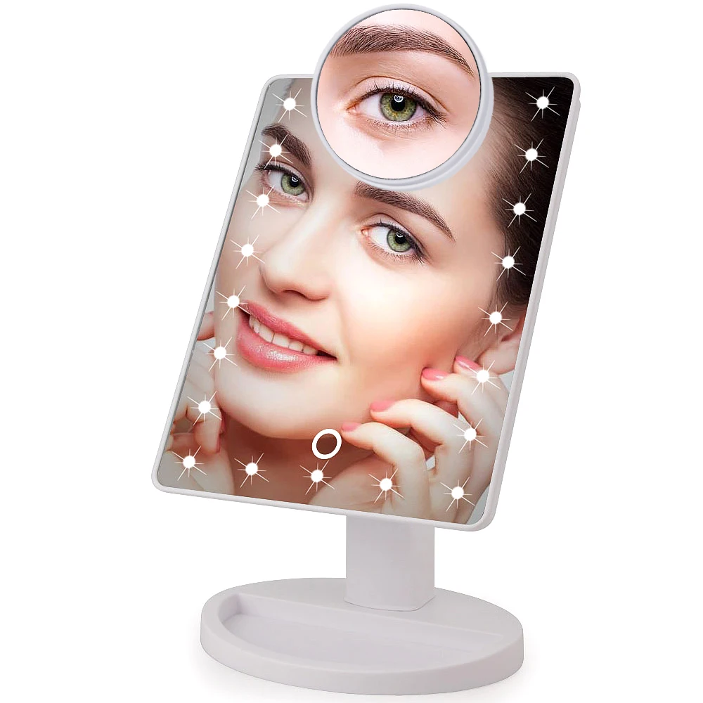 OEM Custom Logo Led Desktop Vanity Makeup Mirror With Light