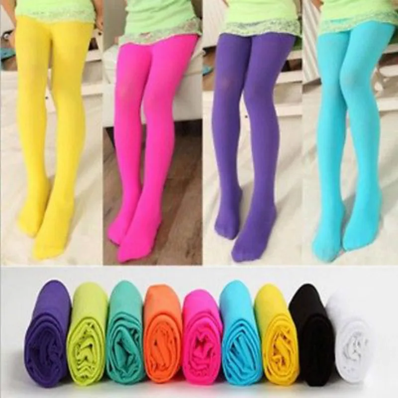 Newest Children s Girl Candy colored pantyhose Girls Kids Tights Candy Color Pantyhose Stockings Soft Velvet