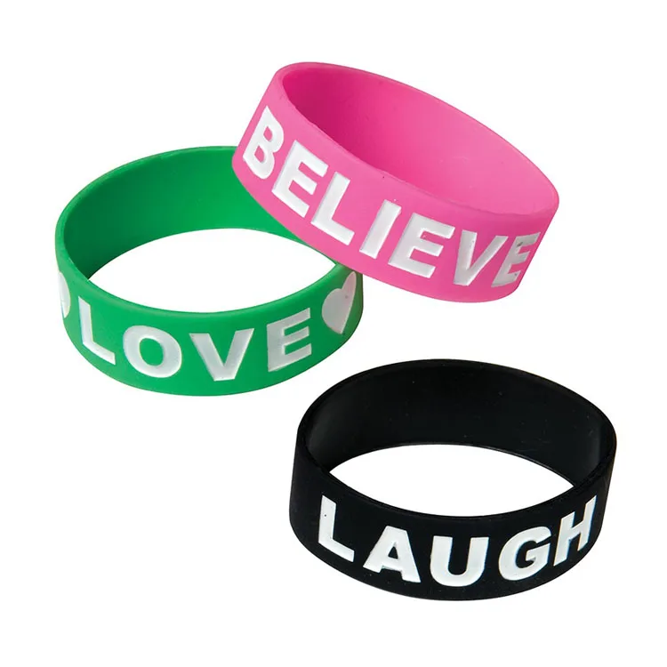 Large Size Rubber Wrist Band Advertising Custom Silicone Wristband
