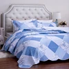 Wholesale China OEM microfiber blue coverlet soft and beautiful print embroidery bedding quilted bedspread