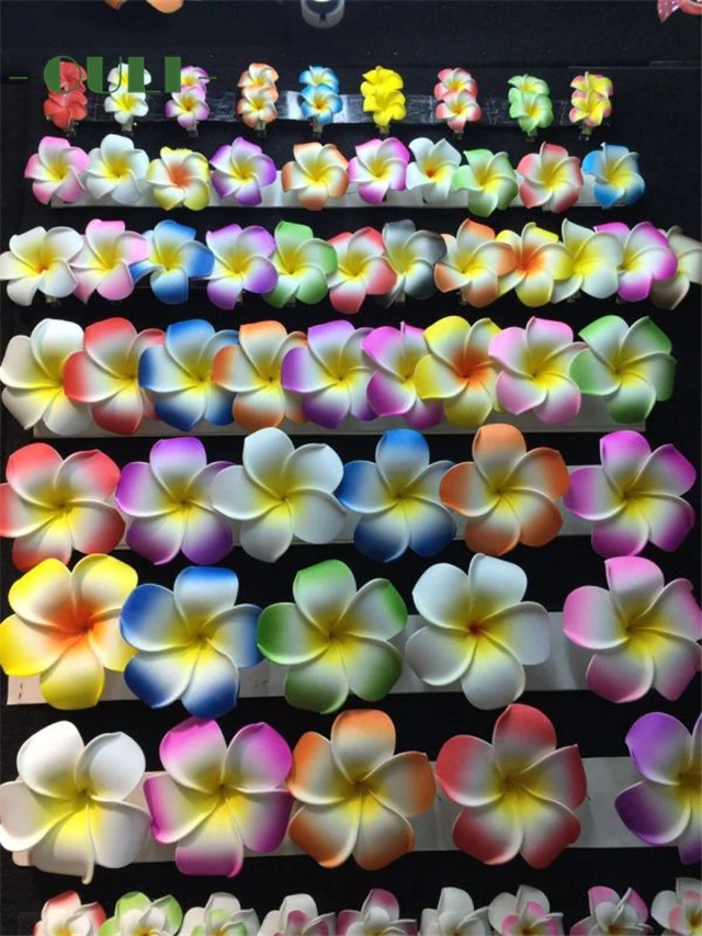 K1011 49cm Wholesale Artificial Foam Frangipani Plumeria Hair Clips