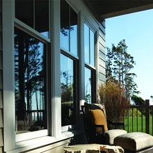 الزجاج المعماري نافذة عمودية منزلقة وشاح النوافذ المعايير الحديثة الألومنيوم نافذة معلقة مزدوجة التصميم