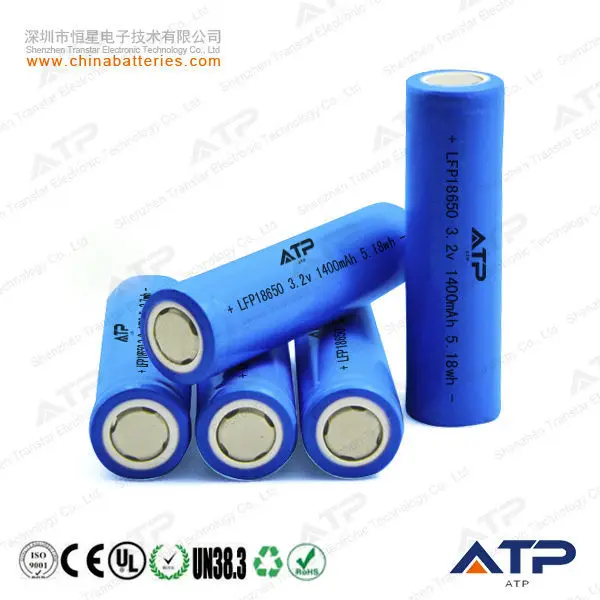 Lfp Battery 3.2v 18650 1400mah / 3.2v Ifr18650 Li-ion Batteries ...