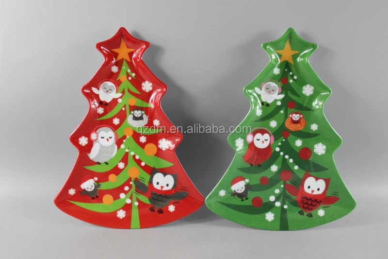 melamine small Xmas tree plate 8inch