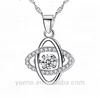 Trendy Jewelry 925 Sterling Silver With Dancing Stone Four Leaf Pendant