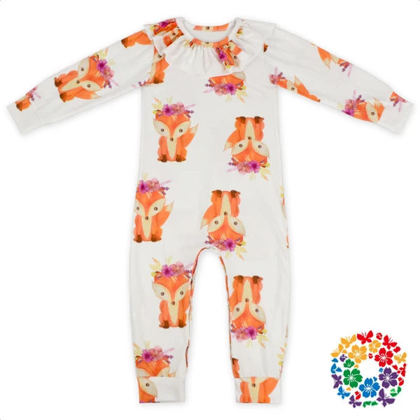 Cute Children Clothes Set Wholesale Baby Girls Thanksgiving Outfit 2 Piece Ruffle Outfits