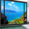 3D Photo Wallpaper Window Views Wall Mural Modern City Building Beach Mural