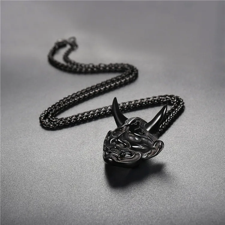 U7 Evil Devil Demon Horn Skull Hip Hop Pendant Necklace Men Jewelry
