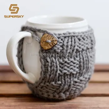 how to knit a cup cozy