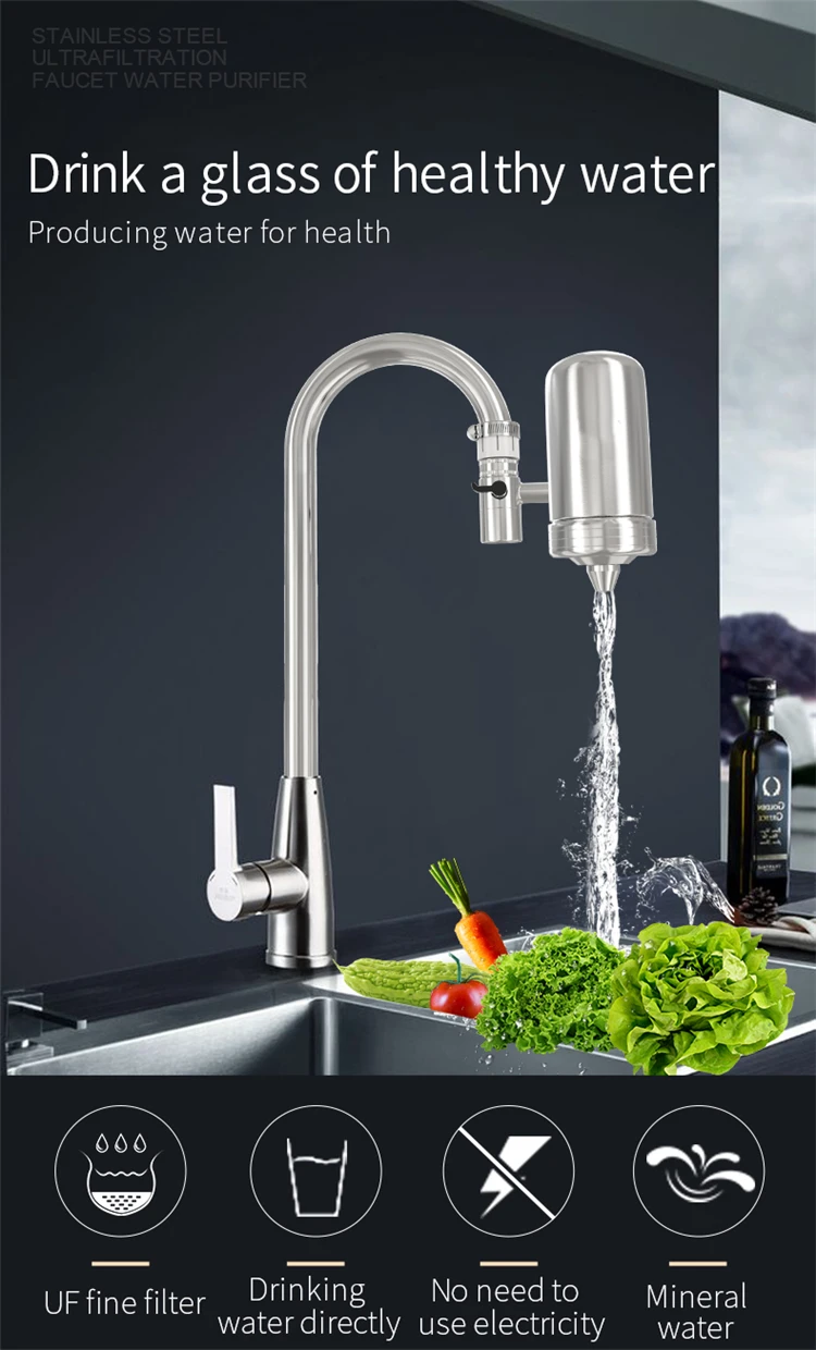 Direct Drinking Water Faucet Filter Activated Carbon Household Stainless Steel UF Element Factory Price Direct Drinking