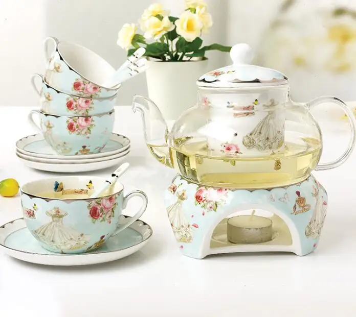 Cts005 Ceramic Bone China Tea Set With Glass Teapot Buy Porcelain