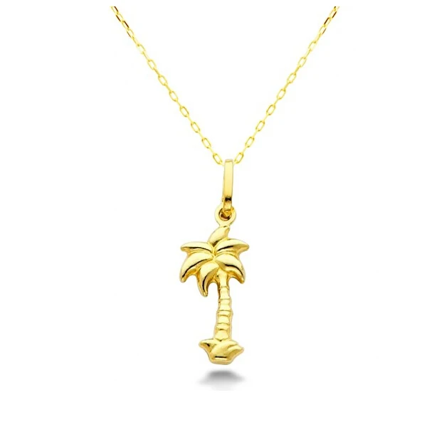 14k Yellow Gold Palm Tree Pendant