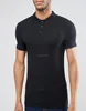 Plain Black Longline Muscle Men Polo Shirt Slim Fit Blank Polo With Your Own Logo Embroidered Basic Polo