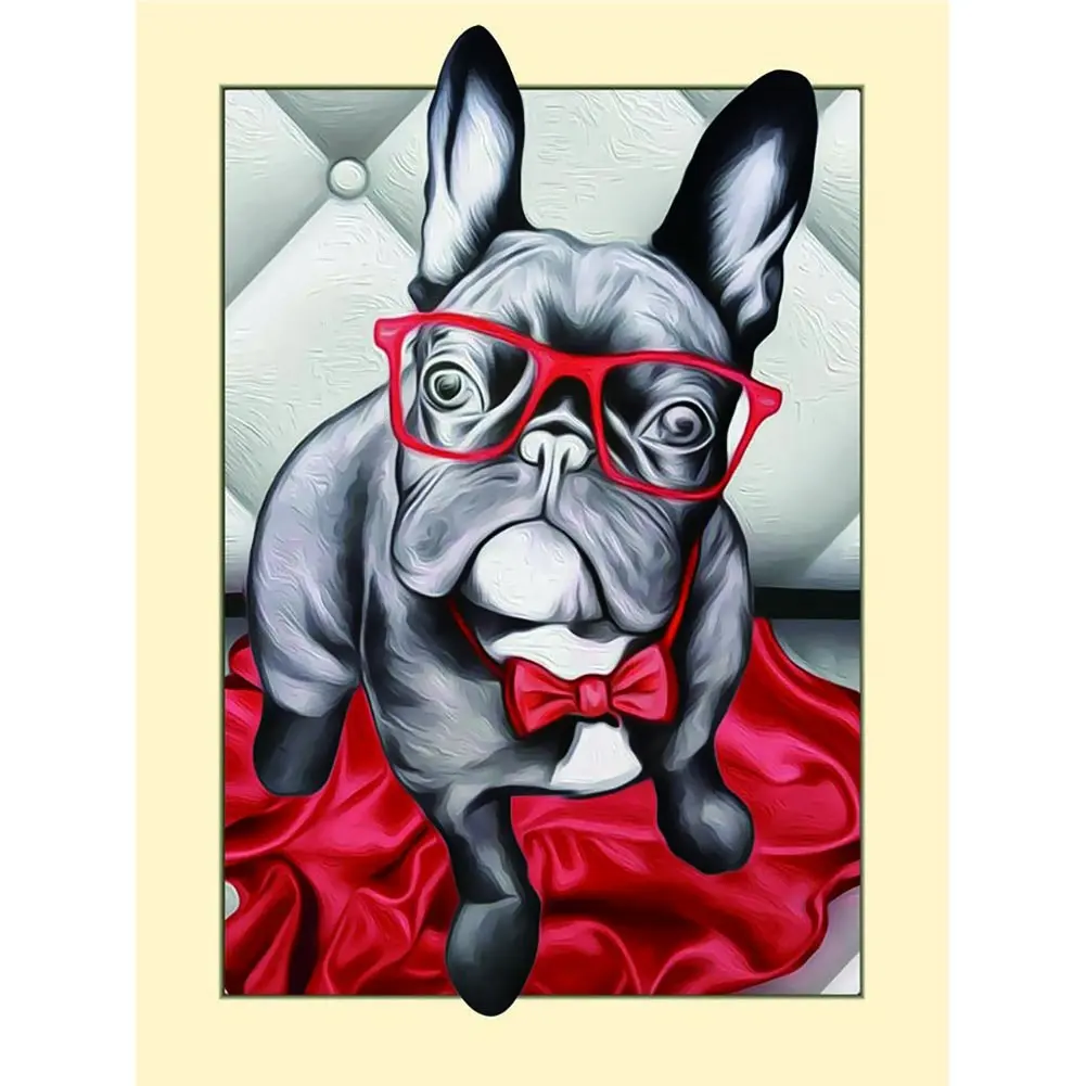 Картина по номерам собака в очках