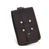JOYIR durable crazy horse leather dark brown small designer belt bag waist men fashion for mobile phone camera makeup