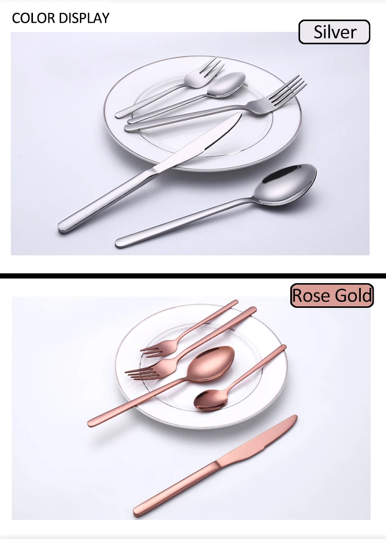 Wholesale Silver Stainless Steel Spoon Fork Knife Bulk Flatware Set
