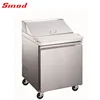 Stainless steel restaurant sandwich and salad prep table refrigerator