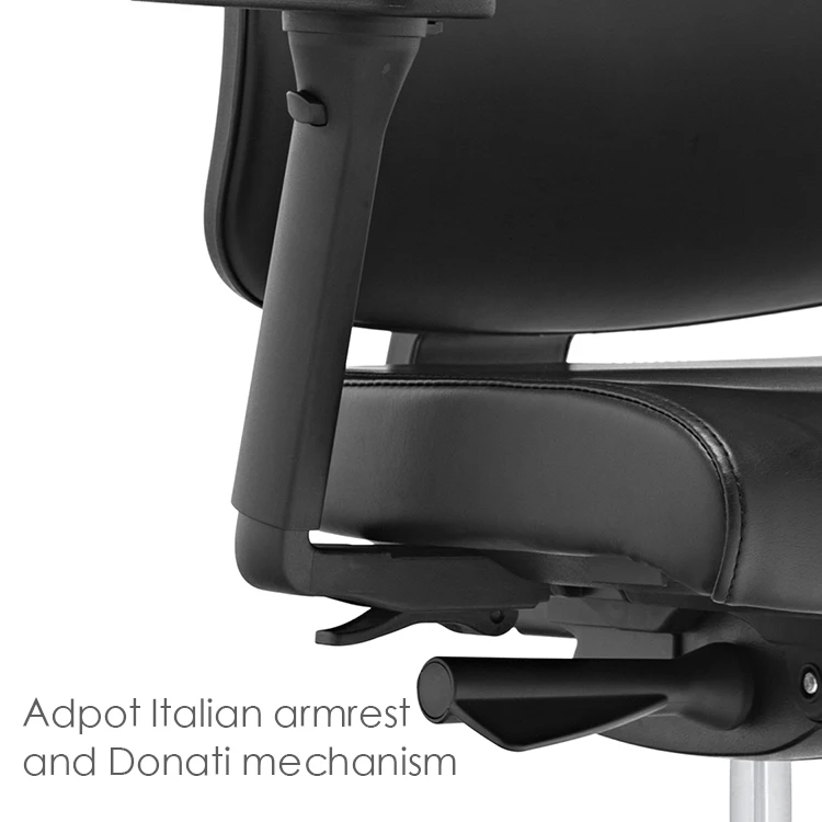 luxury black pu leather office ergonomic boss office chair with headrest