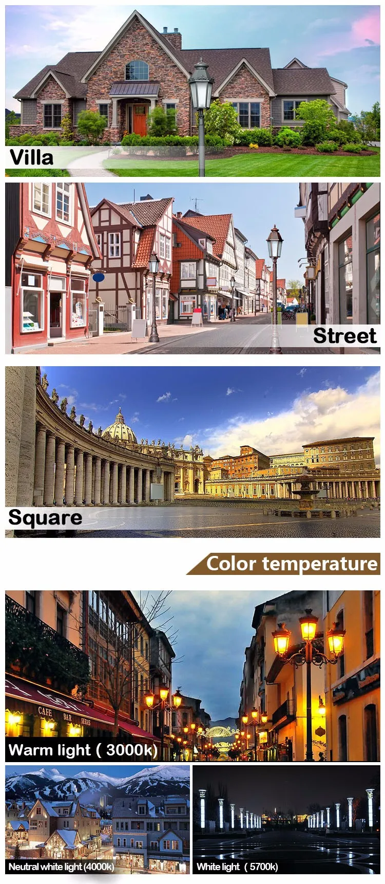 Euro style antique design steel pole galvanized yard light poles