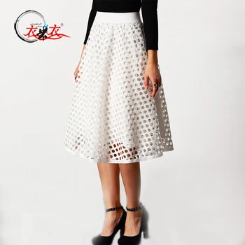 Womens Skirts Spring Fall High Waist Full Length Eyelet Circle A Line Flare Long White Midi Skirt Buy High Waist Skirt Flare Long Skirt A Line Midi