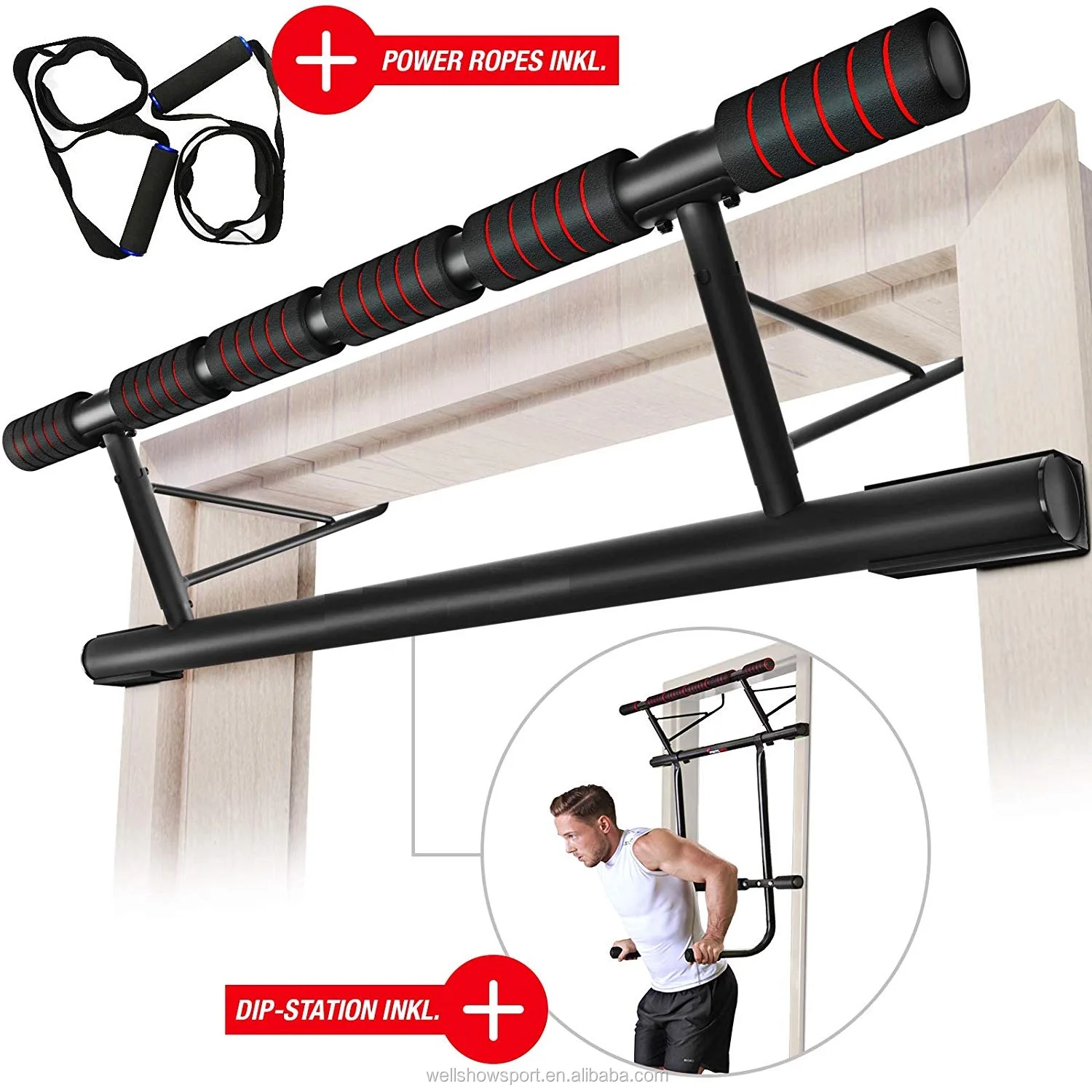 4 Cuscinetti Antiscivolo Di Ricambio Per Sbarra Trazioni Da Porta – Gomma Morbida Diametro 4,5 Cm