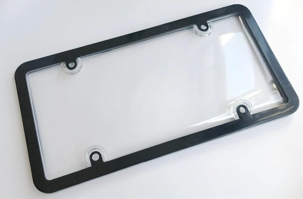Unbreakable Transparent Plastic Car License Plate Cover With Frame For