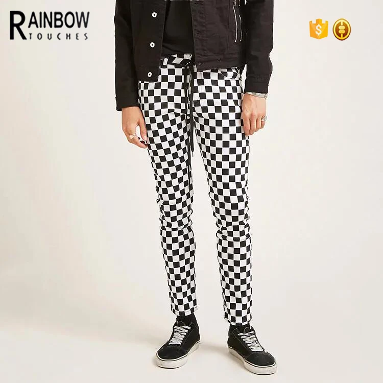 checkered print pants