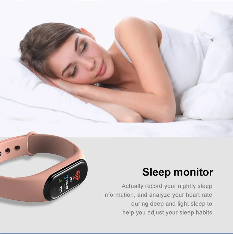 2019 M4 Fitpro App Smart Band 0.96 Inch Colorful Screen Ip68 Waterproof