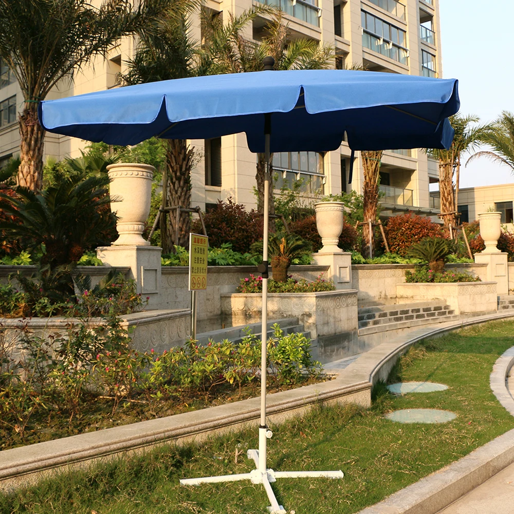 1.8m*1.2m Rectangular Garden Patio Umbrella With Zinc Alloy Tilt And 