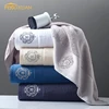 100%Cotton White Luxury Towel High Quality Soft hotel towel Dobby with Embroidered