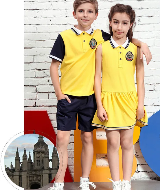 uniforme escolar azul e amarelo