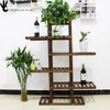 Pan country rustic display rack stand Wooden flower pot stands