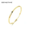 GEM&TIME Real 14K Gold Rings Luxury AAA AAA Cubic Zircon Yellow Gold Rings Simple Korea Design Ringsfor Women Wholesale jewelry