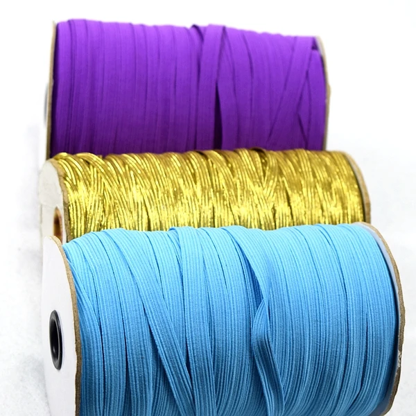 Garment Accessory Colorful Thin Knitted Elastic Band Polyester Elastic