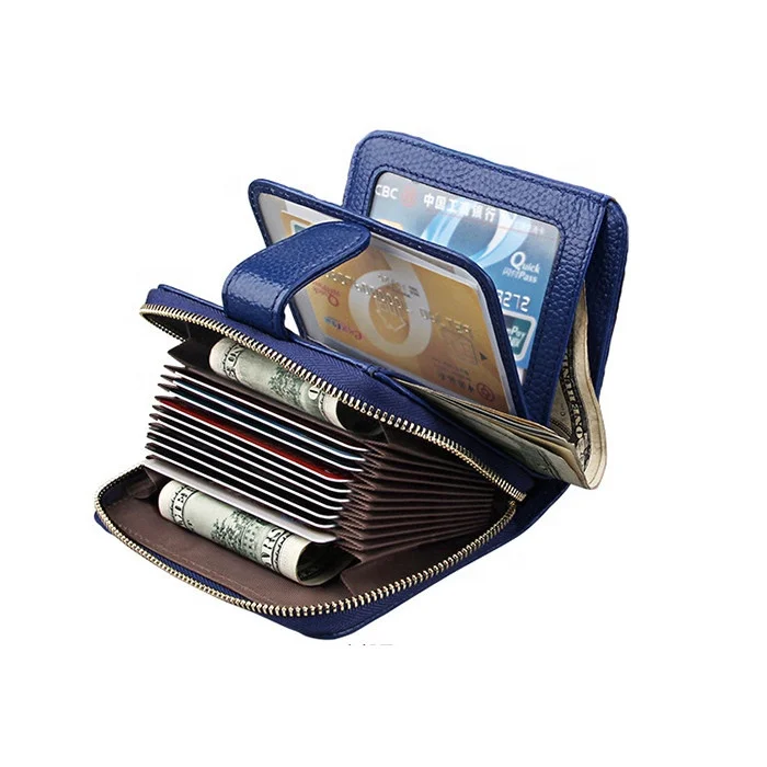 Women Hot Sell Top Layer Cowhide Wallet With Driving Licence Slots Short Zip Card Holder.jpg