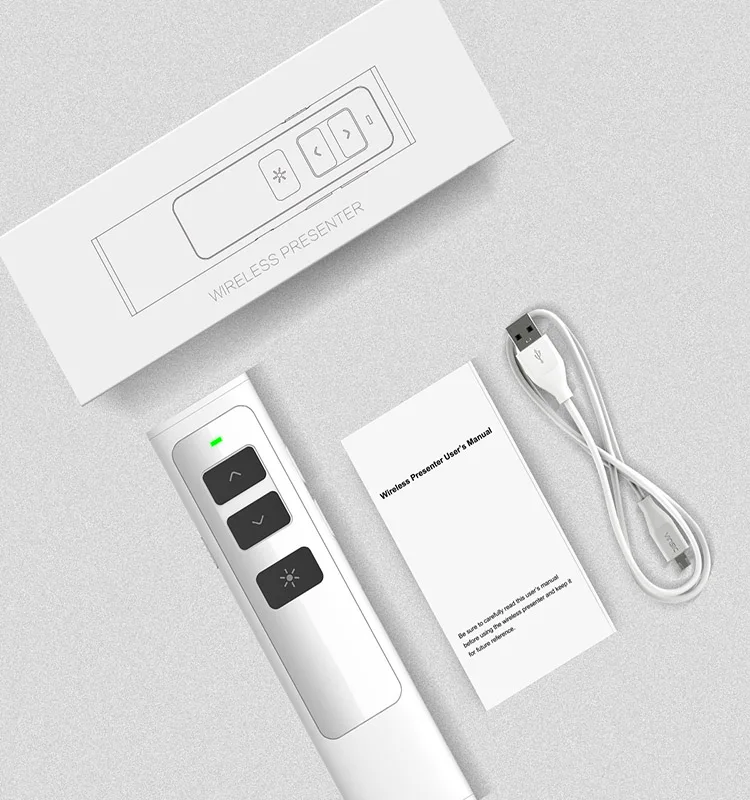 New 2.4G v pointer wireless presenter with 1mW laser pointer long range presentation remote