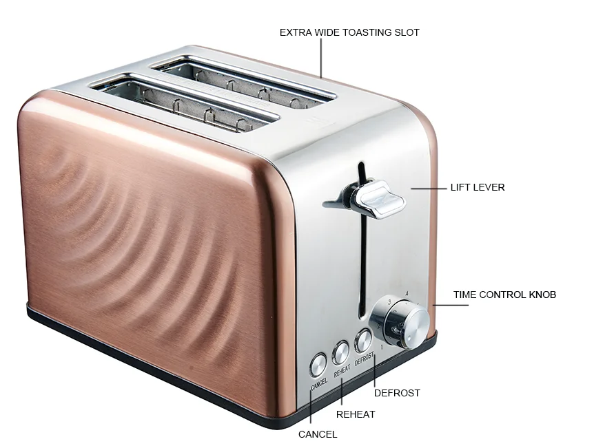 Toaster With Extrawide Slot & 6 Shade Settings Defrost/reheat/cancel