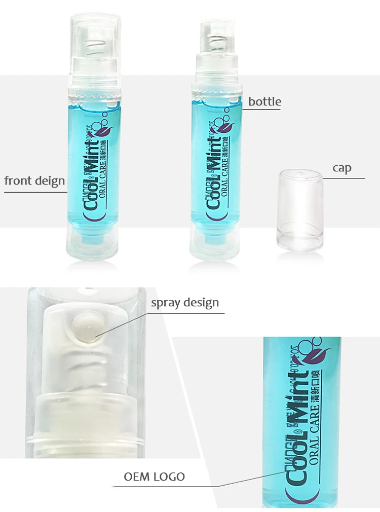 Perfume Mouth Refreshing Spray For Bad Breath With Vacuum Small Bottle