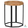 Round wood top side table end table with metal base and legs
