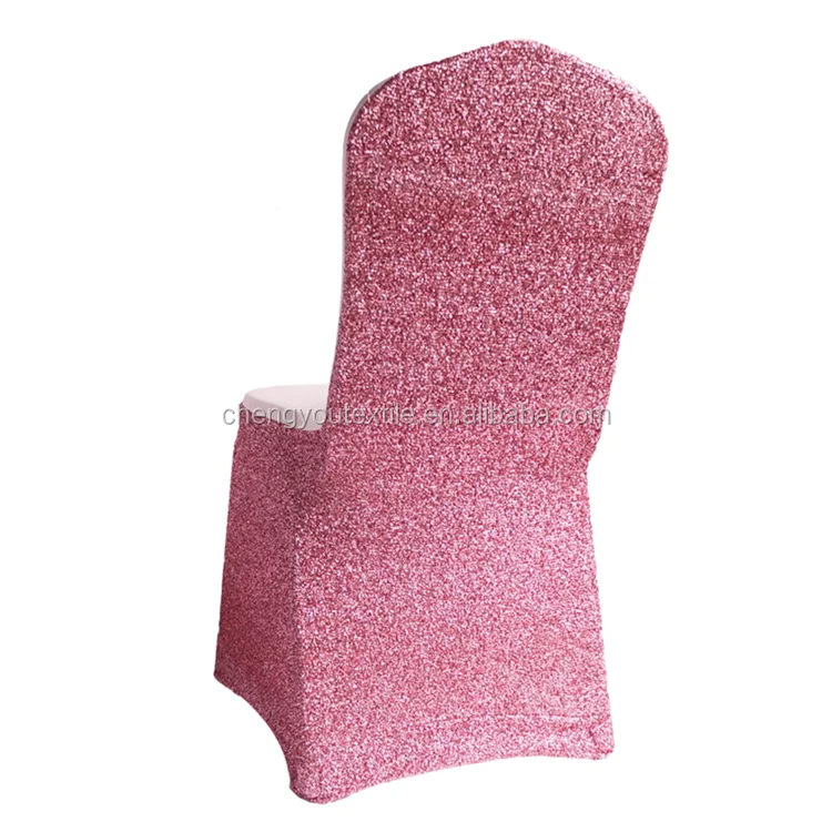 Elastic Gold Sequin Chair Cover Stretch Spandex Cover With Sequin For