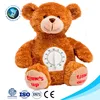 2017 Fashion Kids toy 30CM soft stuffed plush teddy bear with clock wholesale custom fancy plush teddy time soft toys