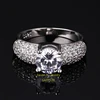 Sevenajewelry SAR7128 18K White Gold Plated S925 Silver Rings Platinum CZ Engagement Ring Price for Women Wedding
