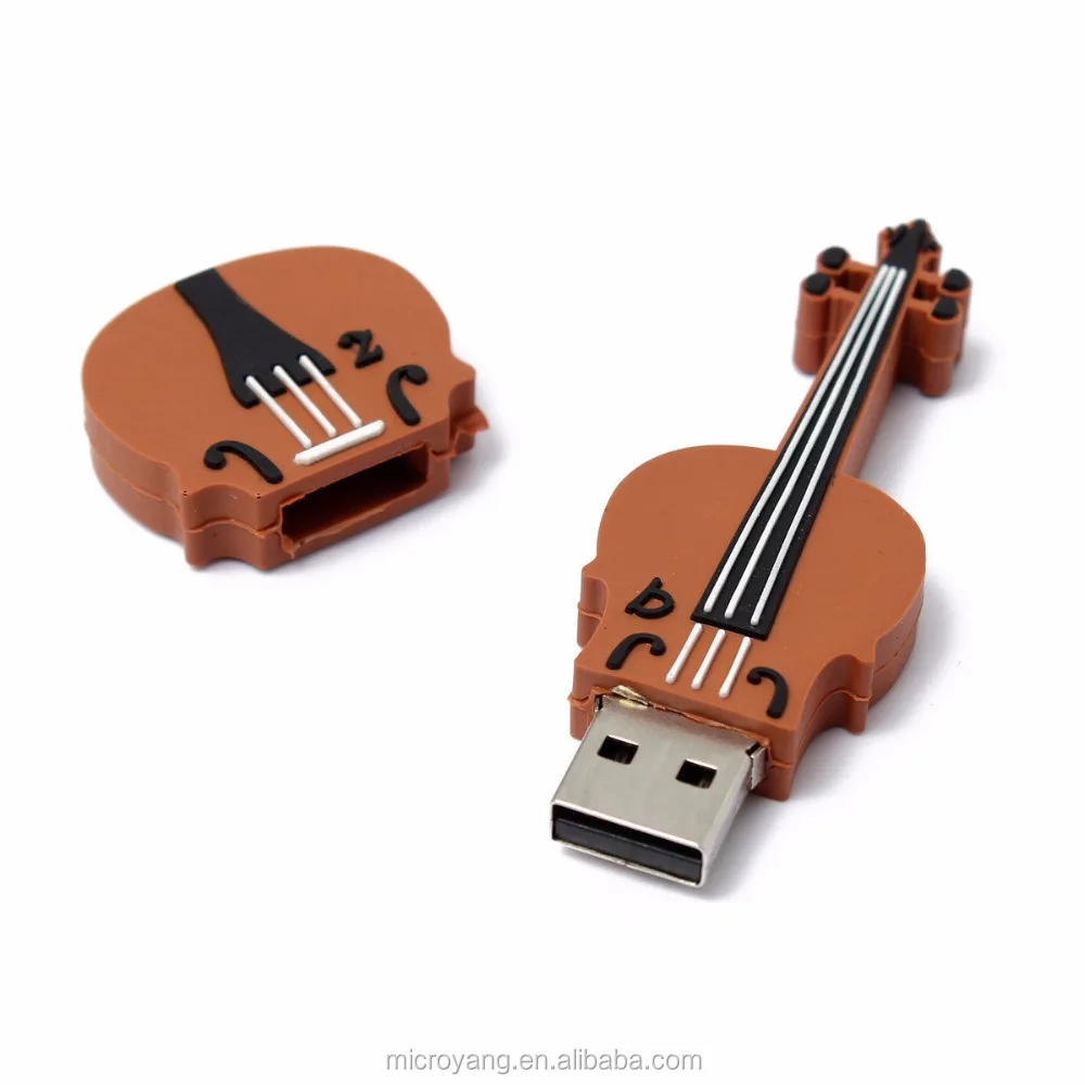 Black LHN 16GB Metal Violin USB 2.0 Flash Drive with Key Chain 