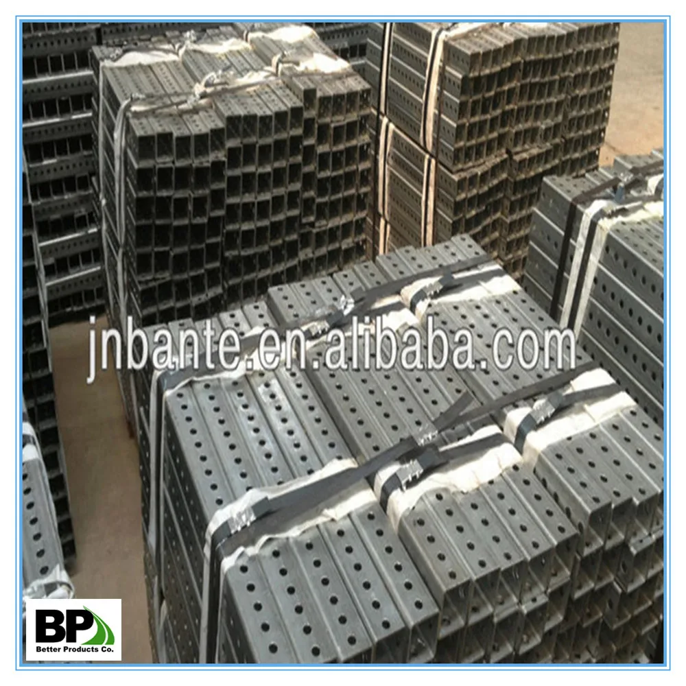 Galvanized Perforated Square Tube Sign Post Safety Barrier Post Buy Telespar Square Sign Post