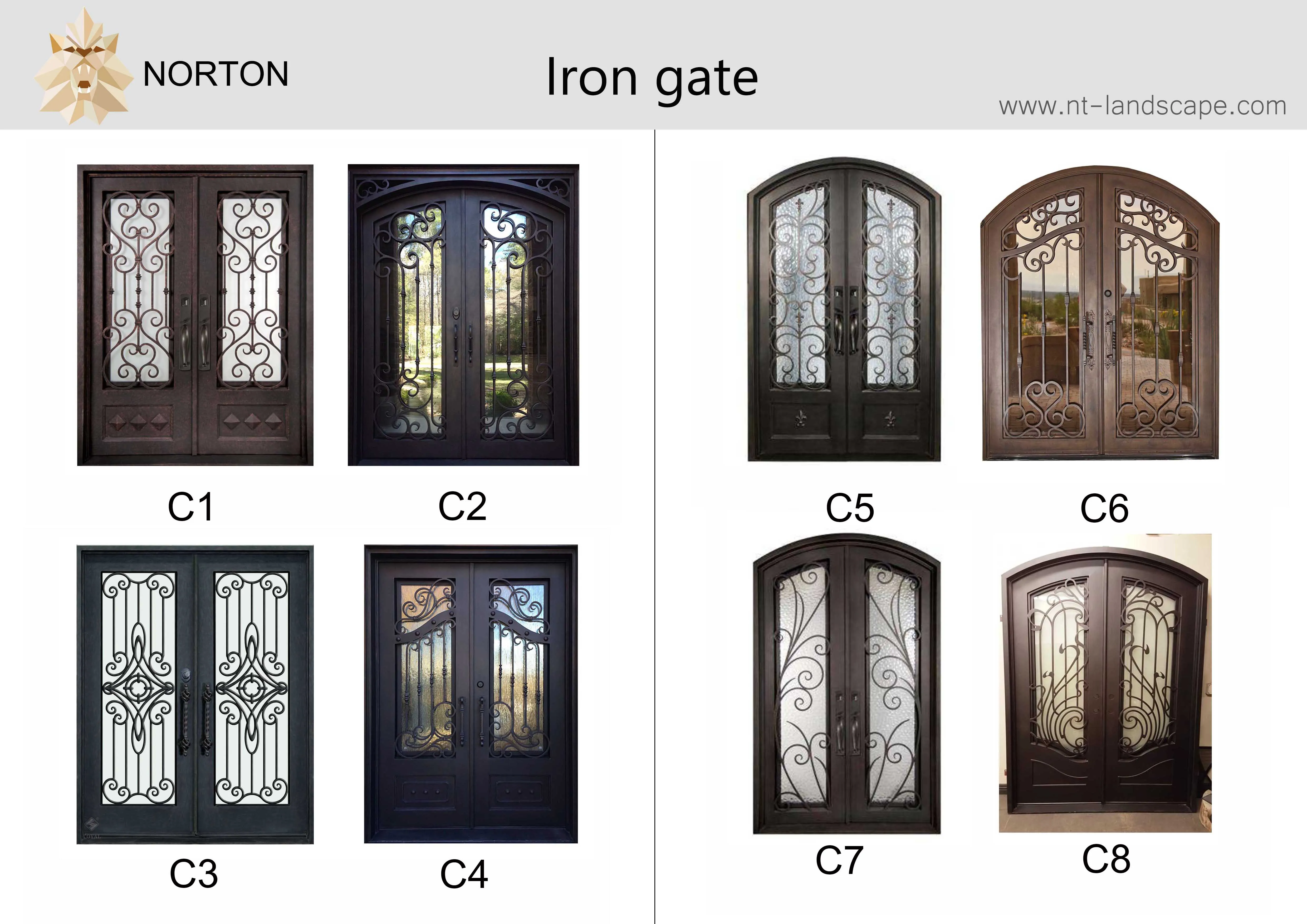 Arched Wrought Iron French Double Front Entry Doors Nt-00812ri - Buy ...