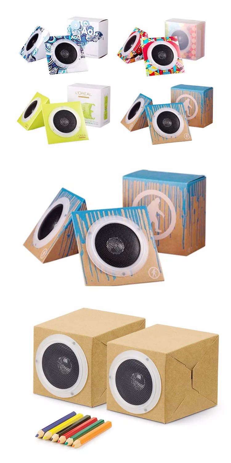 Fashionable Portable Wired Cardboard Mini Paper Speaker with Cheap Price
