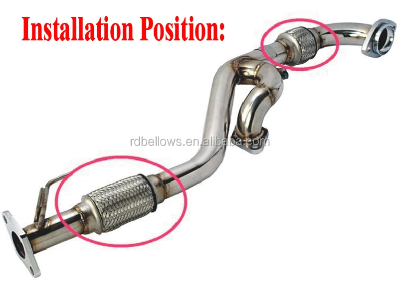 Auto Car Exhaust Stainless Steel Exhaust Flexible Pipe With Nipples