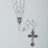 Unique design catholic jewelry cross pendant shell bead chain rosary necklace